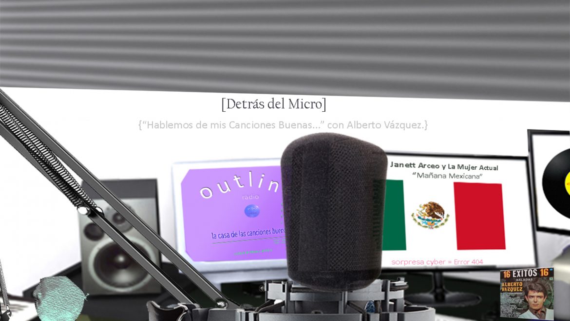 detrás del micro en outline radio