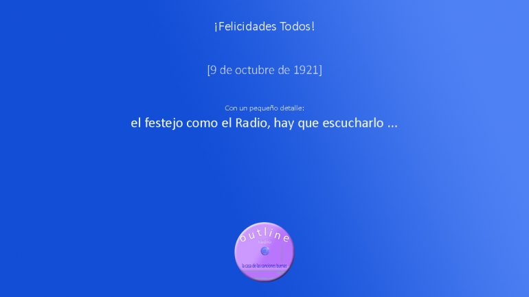 outline radio en el cumpleaños 100 más 1